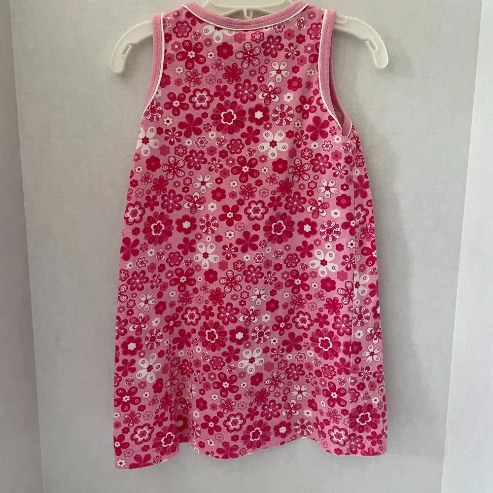 H&M Girls Pink & White Flower Sleeveless Sun Dress Size 5-6Y